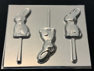 805 Bunnies with Bows Lollipop Chocolate or Hard Candy Mold NEW IMPROVED